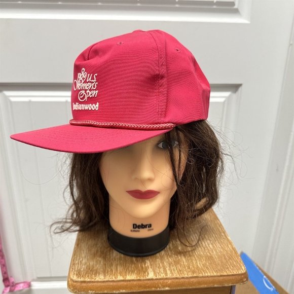 Vintage Women\'s Golf Hat Cap 1989 US Women\'s Open Indianwood Aureus Brand PINK main image 8